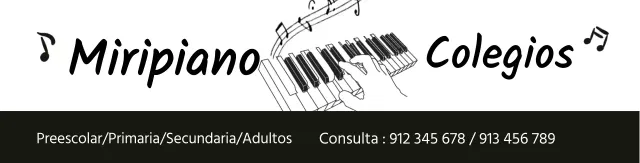 negro blanco ilustración sencilla escuela de piano promocional