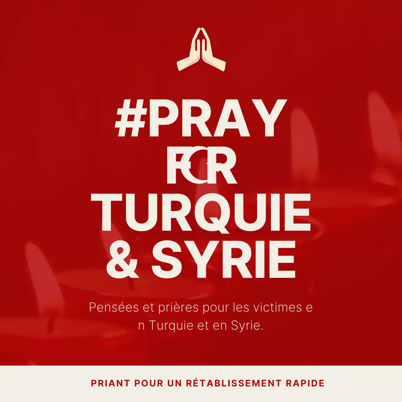 Texte de la prière Turkiye en rouge et beige