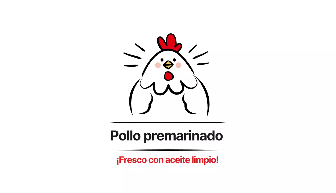 Tarjeta de visita roja, negra e ilustrada con pollos