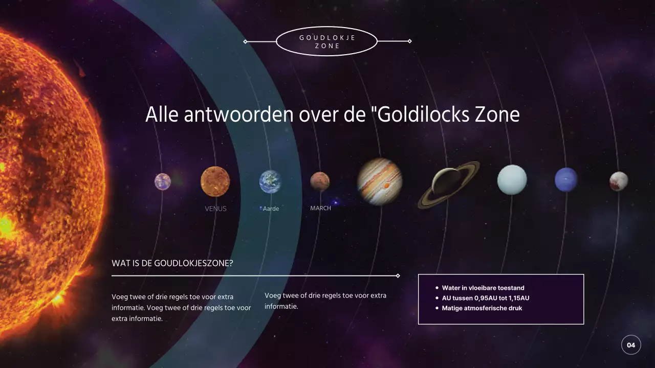 Ontdek het heelal, de planeten en de aarde in paars en zwart