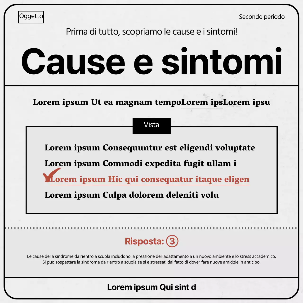 Carte d'esame grigie e verdi in tema con la sindrome del ritorno a scuola