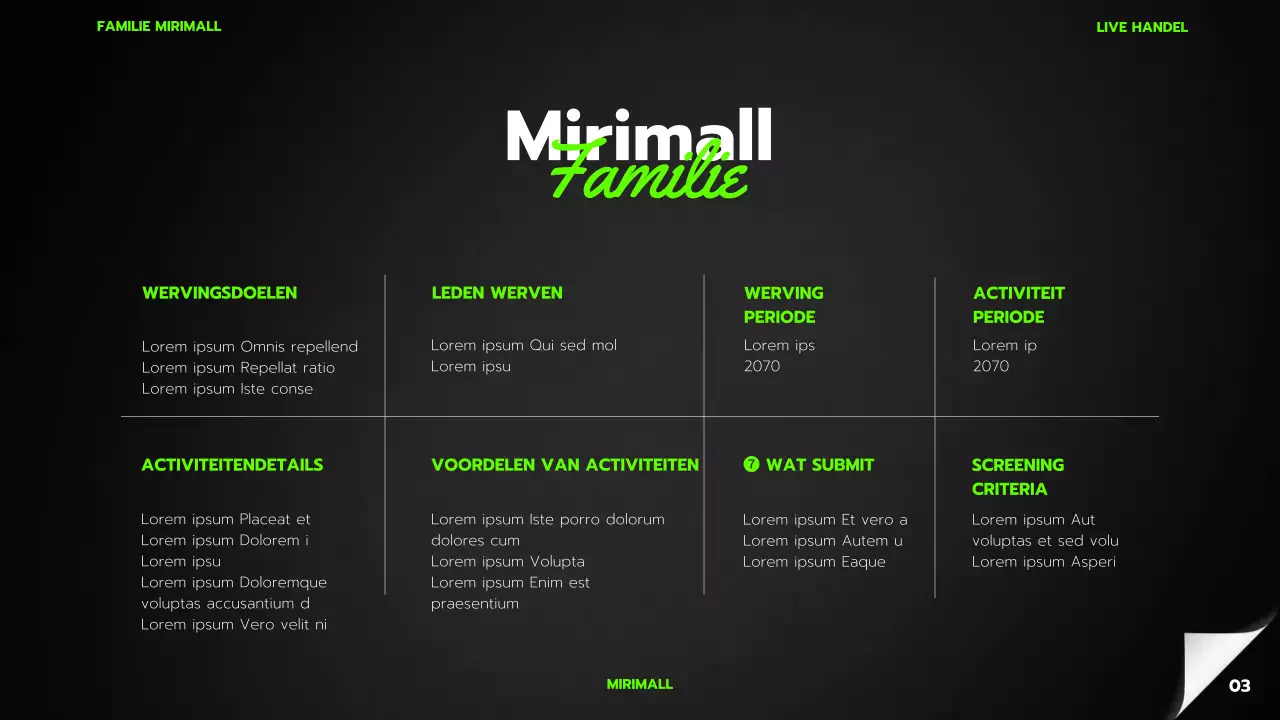 Een eenvoudige zwart met limoengroene Black Friday-evenementenplanner voor winkelcentra