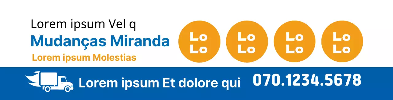Promover uma empresa de mudanças branca, azul e limpa