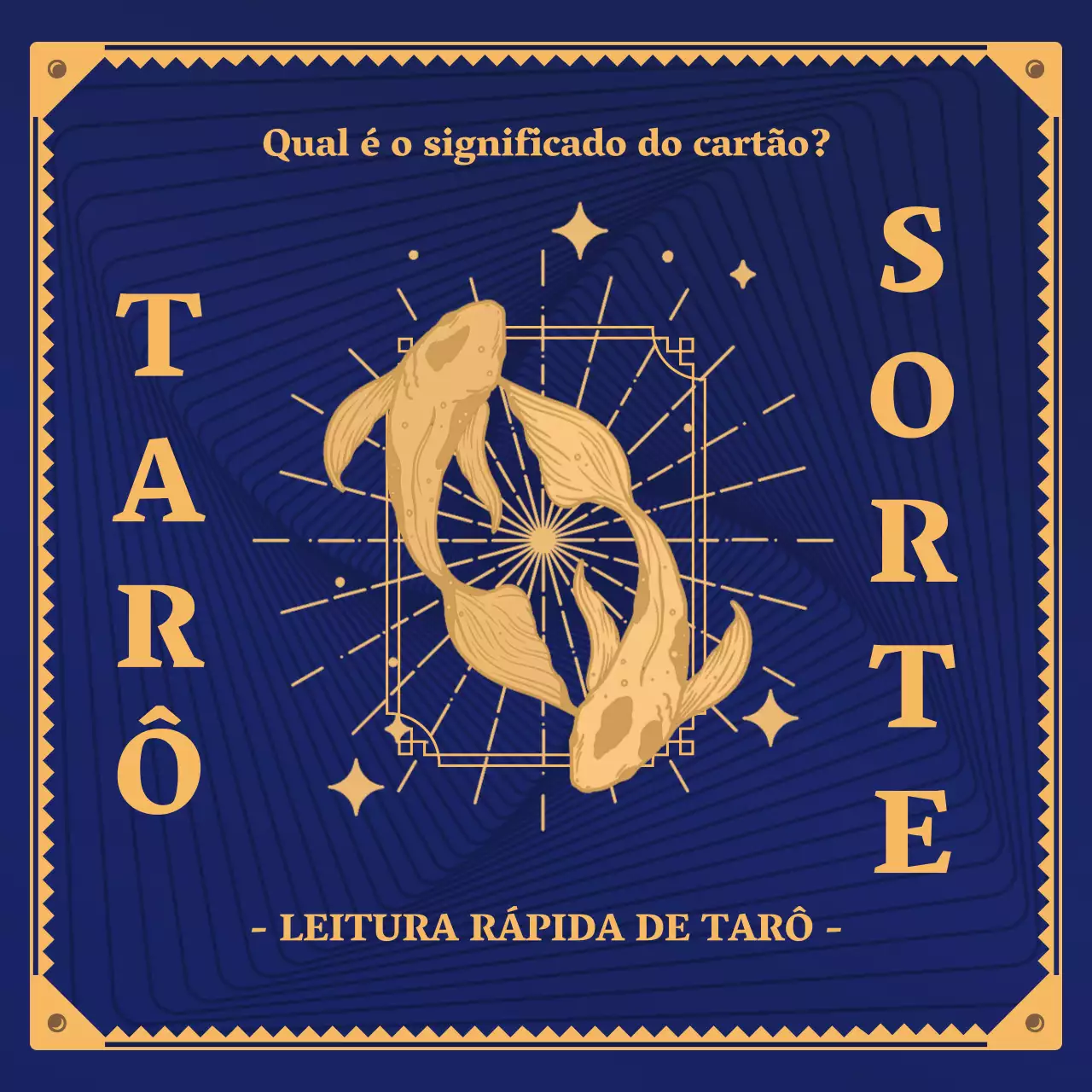 Conceito de carta de tarô do horóscopo de Ano Novo em azul marinho e bege