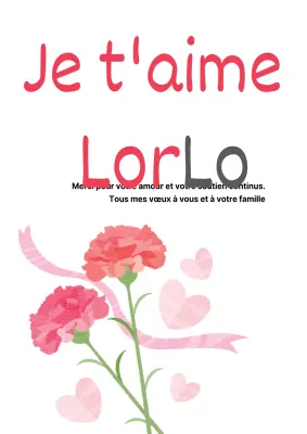 Remerciements pour la fête des mères avec un œillet rose et noir illustration conceptuelle à l'aquarelle