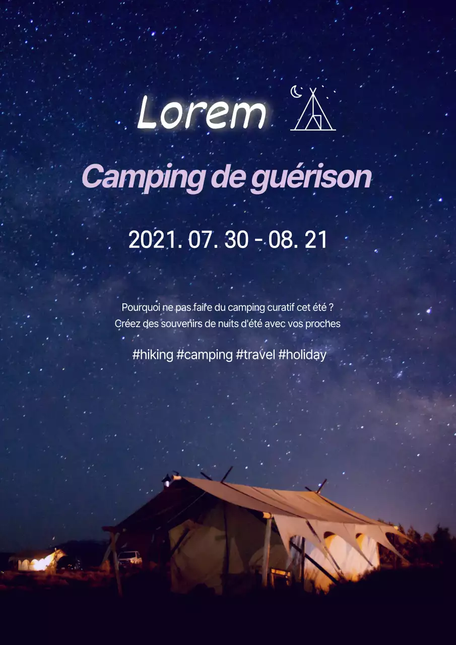 Un guide pour un séjour de camping propre, blanc et violet