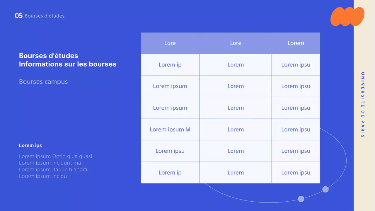 Une présentation d'orientation avec un design tendance, accentué par des couleurs vives.