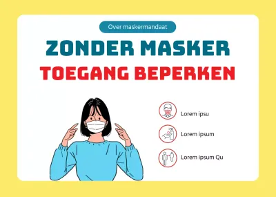 Instructies voor het dragen van het gele karakterillustratiemasker