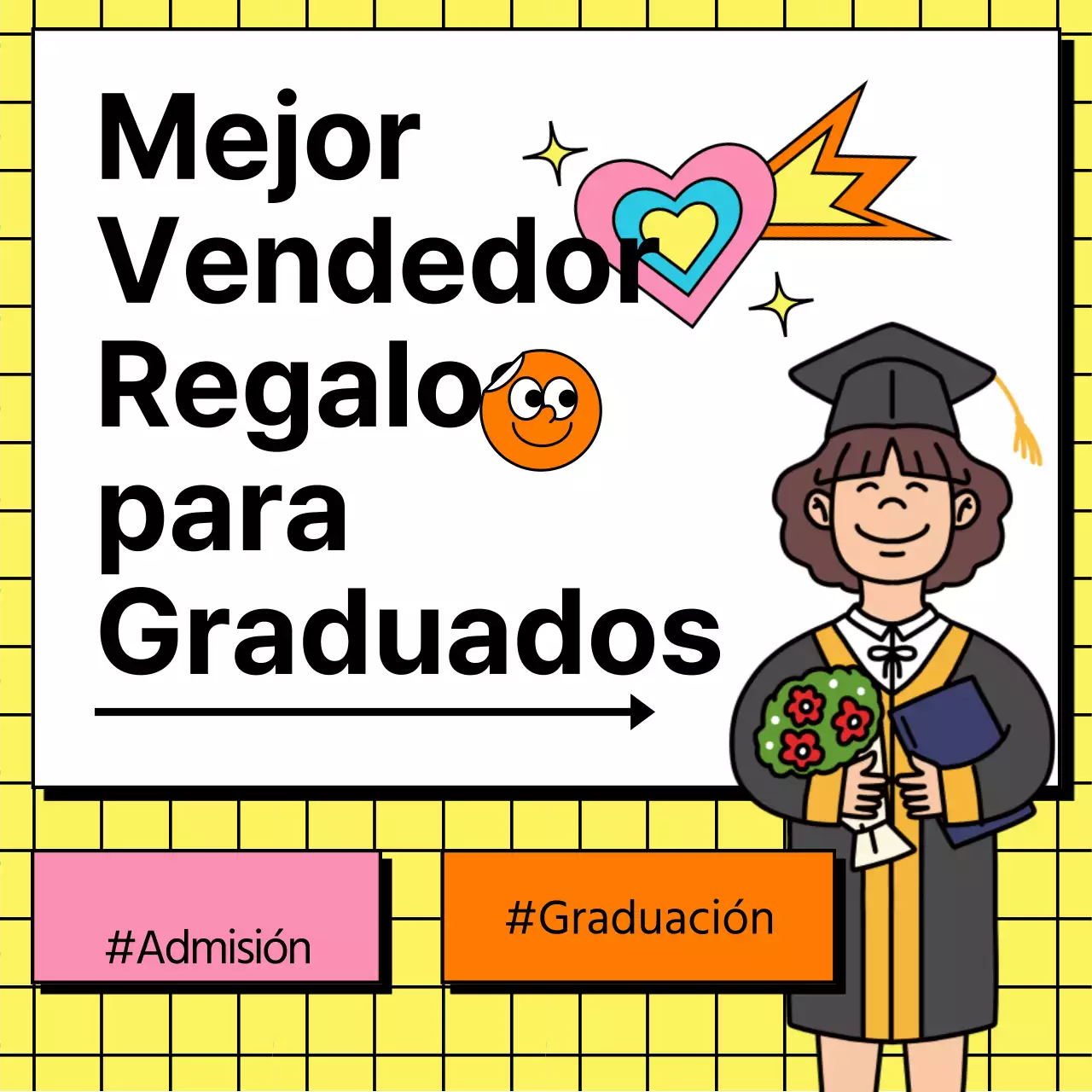 Azulejos amarillos Pizarra blanca Kitschy Graduación Ideas de regalos de vuelta al cole