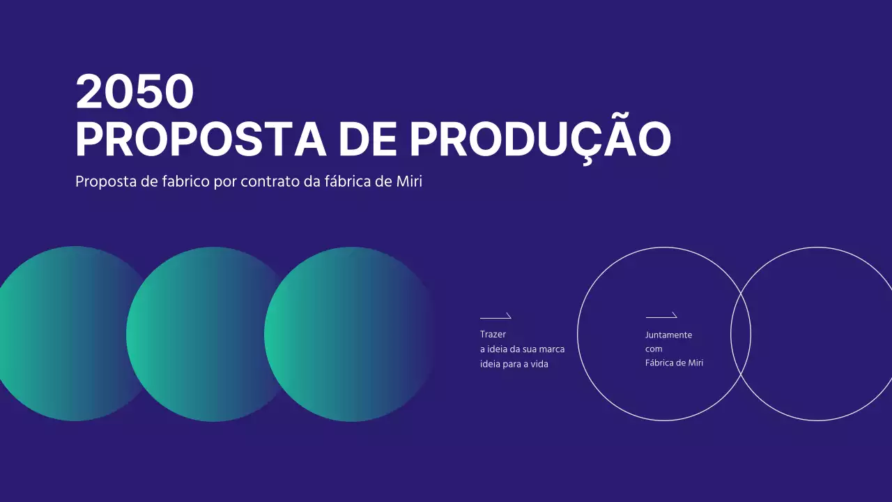 Uma proposta organizada com um gráfico circular em tons de azul
