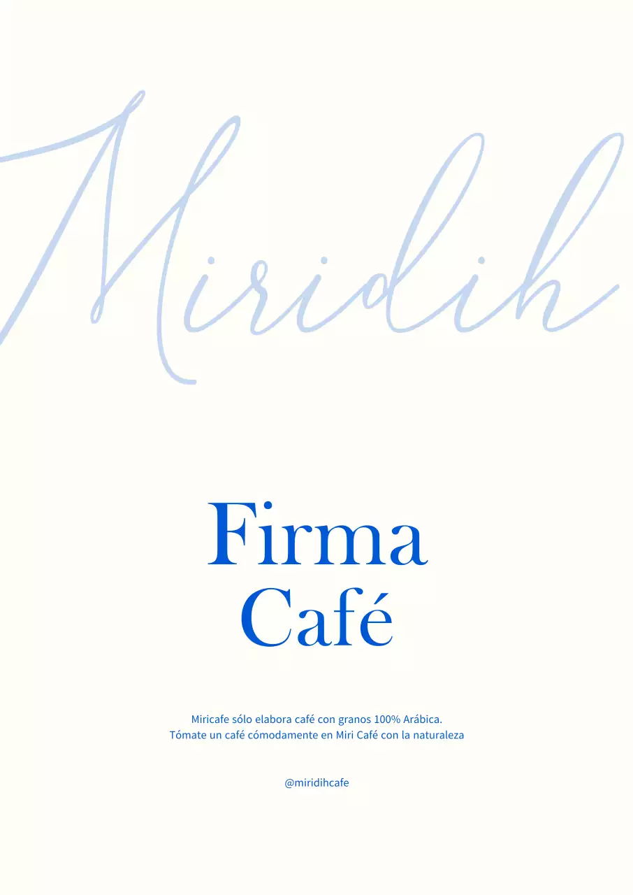 Diseño tipográfico de cafetería escrito a mano con un concepto en blanco