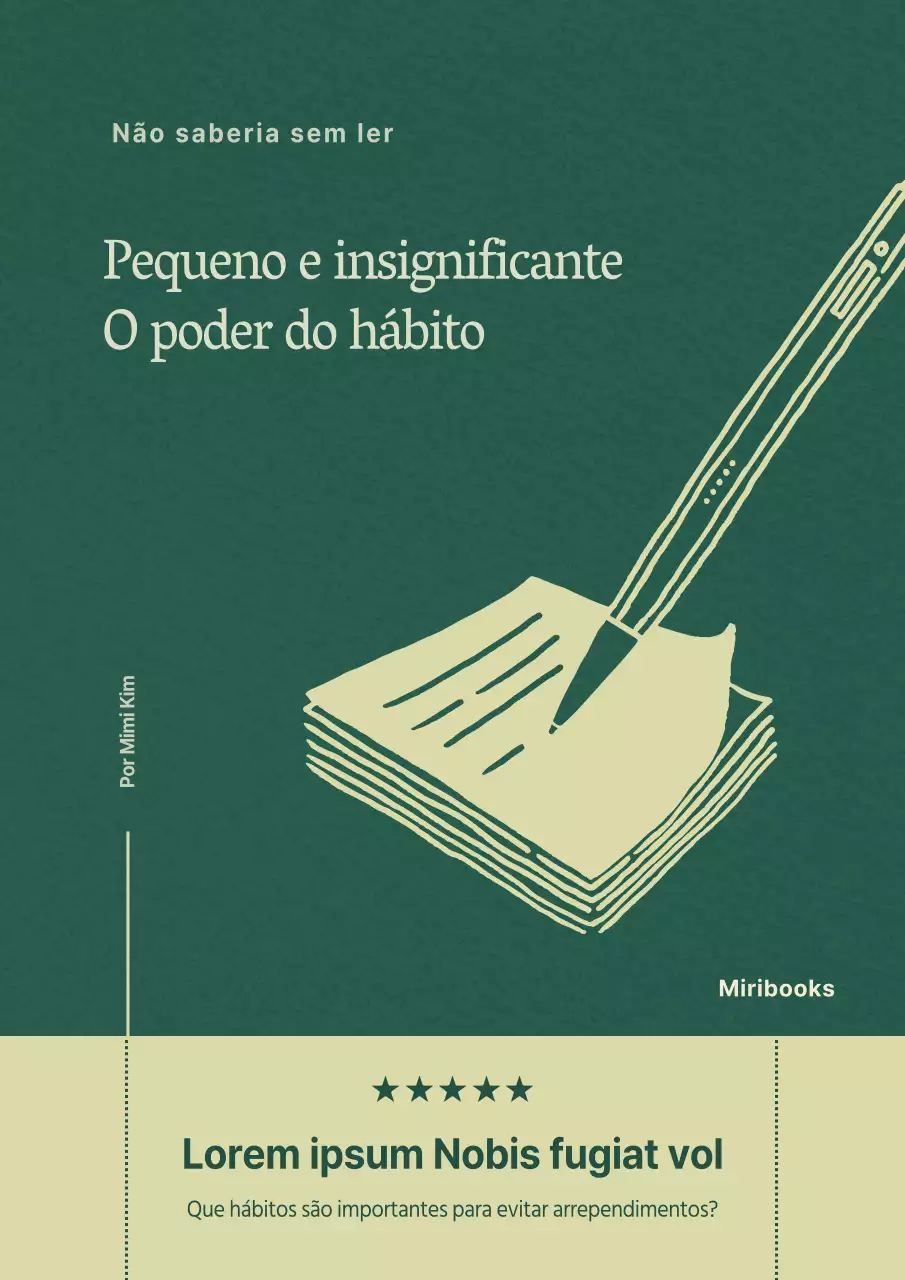 Conceito com ilustração de nota manuscrita em tons de verde suave