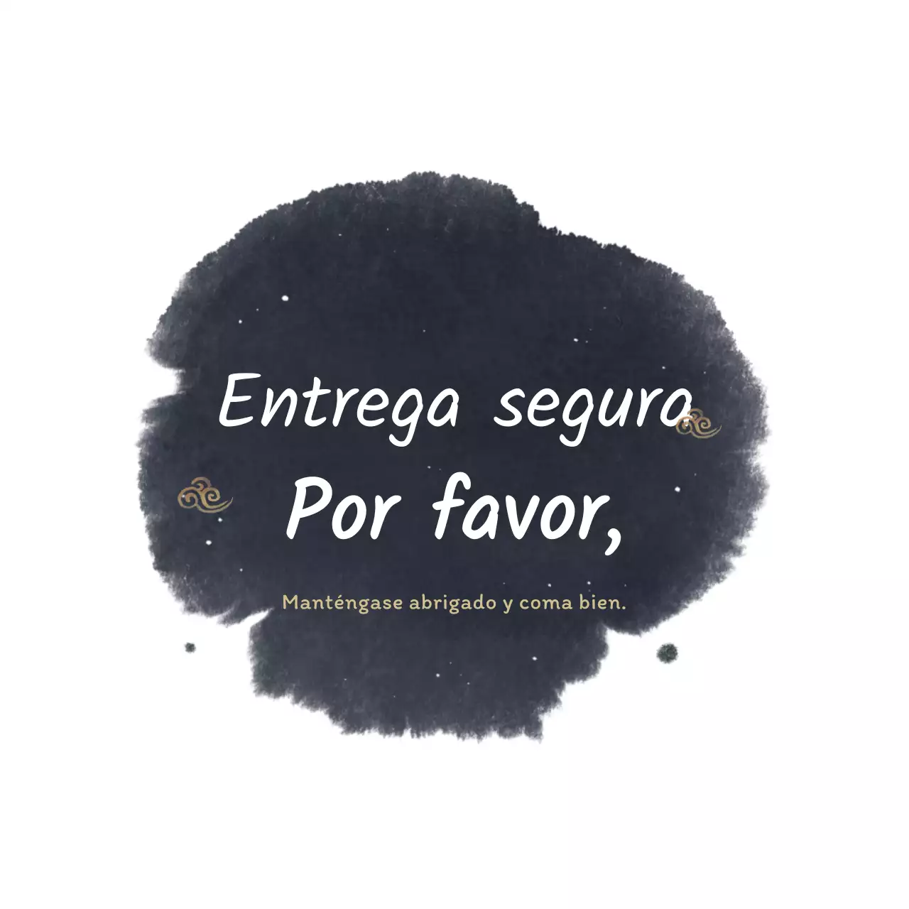 Concepto de entrega segura con tinta de pincel en blanco y negro