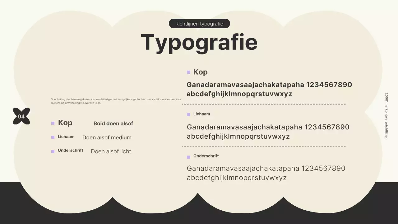 Logo branding met trendy vormen met zwarte en paarse accentenVuistregels