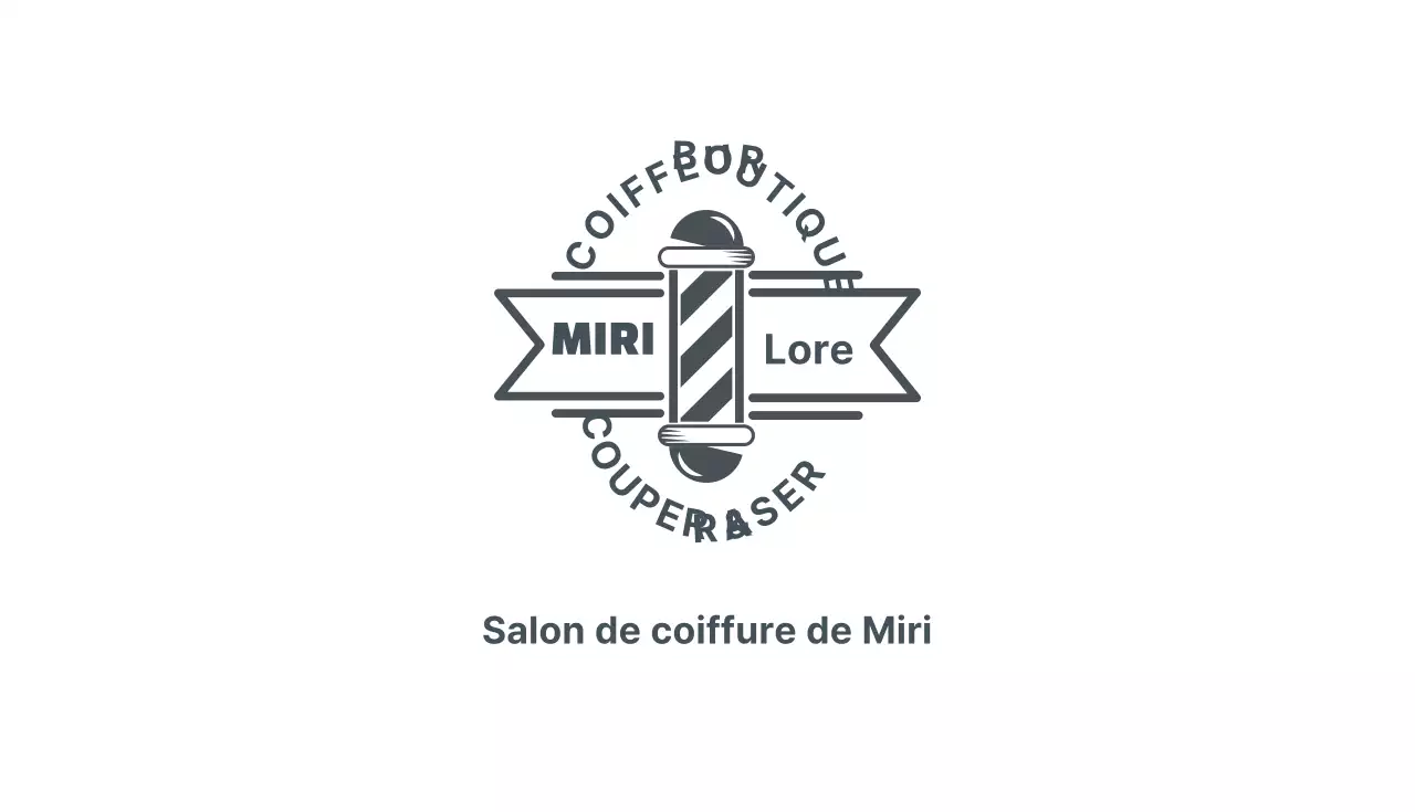 Carte de visite d'un salon de beauté avec logo rétro gris