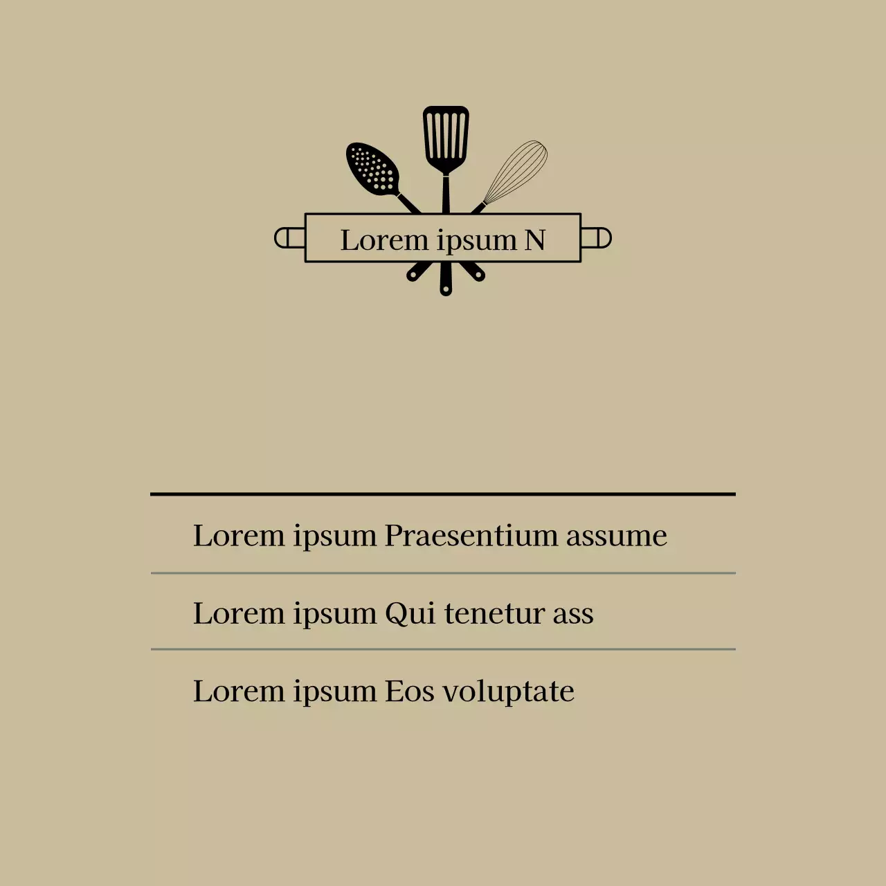 Beige Simple Icon Kitchen Label