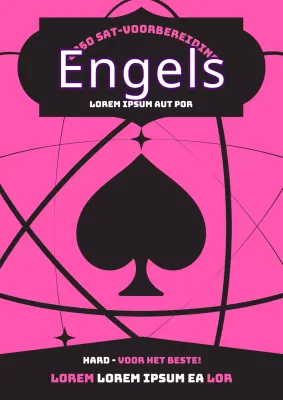 Roze en zwarte spadevormige punten in Engelse oefentest