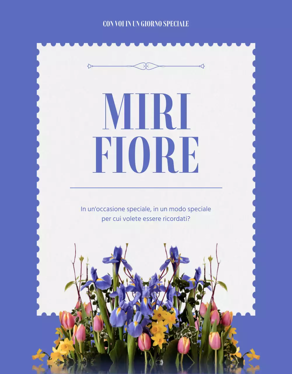 Tema dell'invito alla consegna di fiori viola