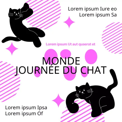 Noir, simple, illustré Contenu du jour du chat
