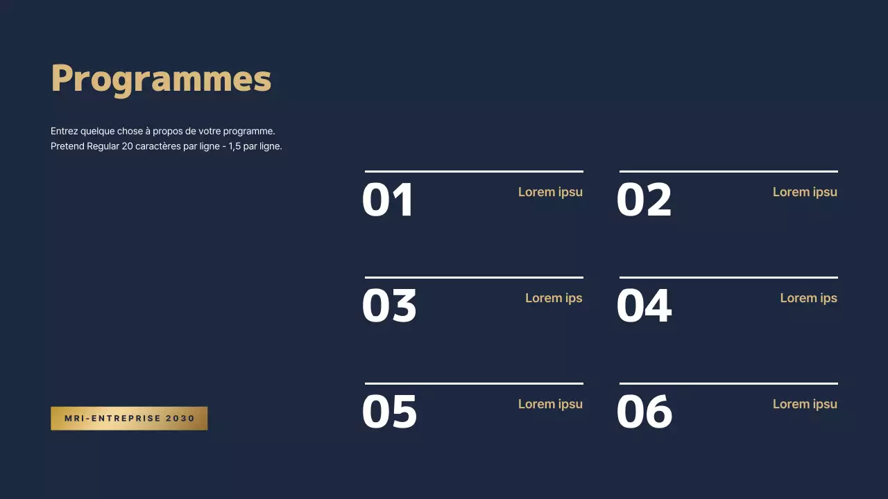 Présentation du rapport de performance de fin d'année en bleu marine et or