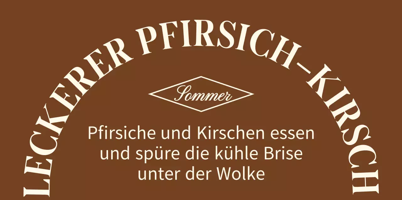Emotionales Konzept, personalisierte Ware mit Text in Braun und Hellgelb.