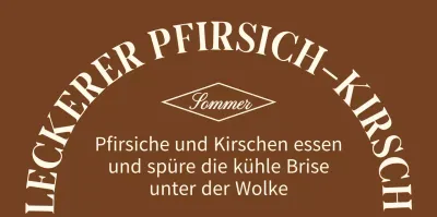 Emotionales Konzept, personalisierte Ware mit Text in Braun und Hellgelb.