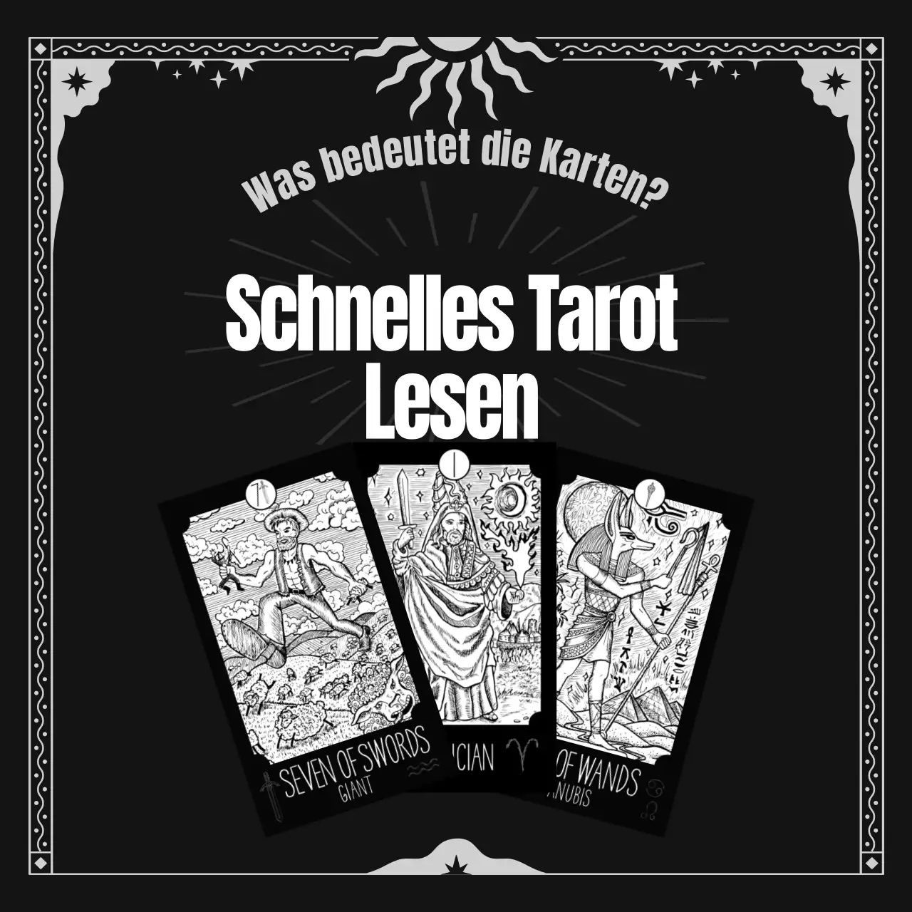 Eine Einführung in die Tarot-Karten mit einem schwarz-weißen Art-Déco-Konzept