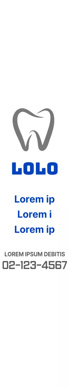 Eenvoudige tekstopmaak in grijs en blauw om tandheelkunde te promoten