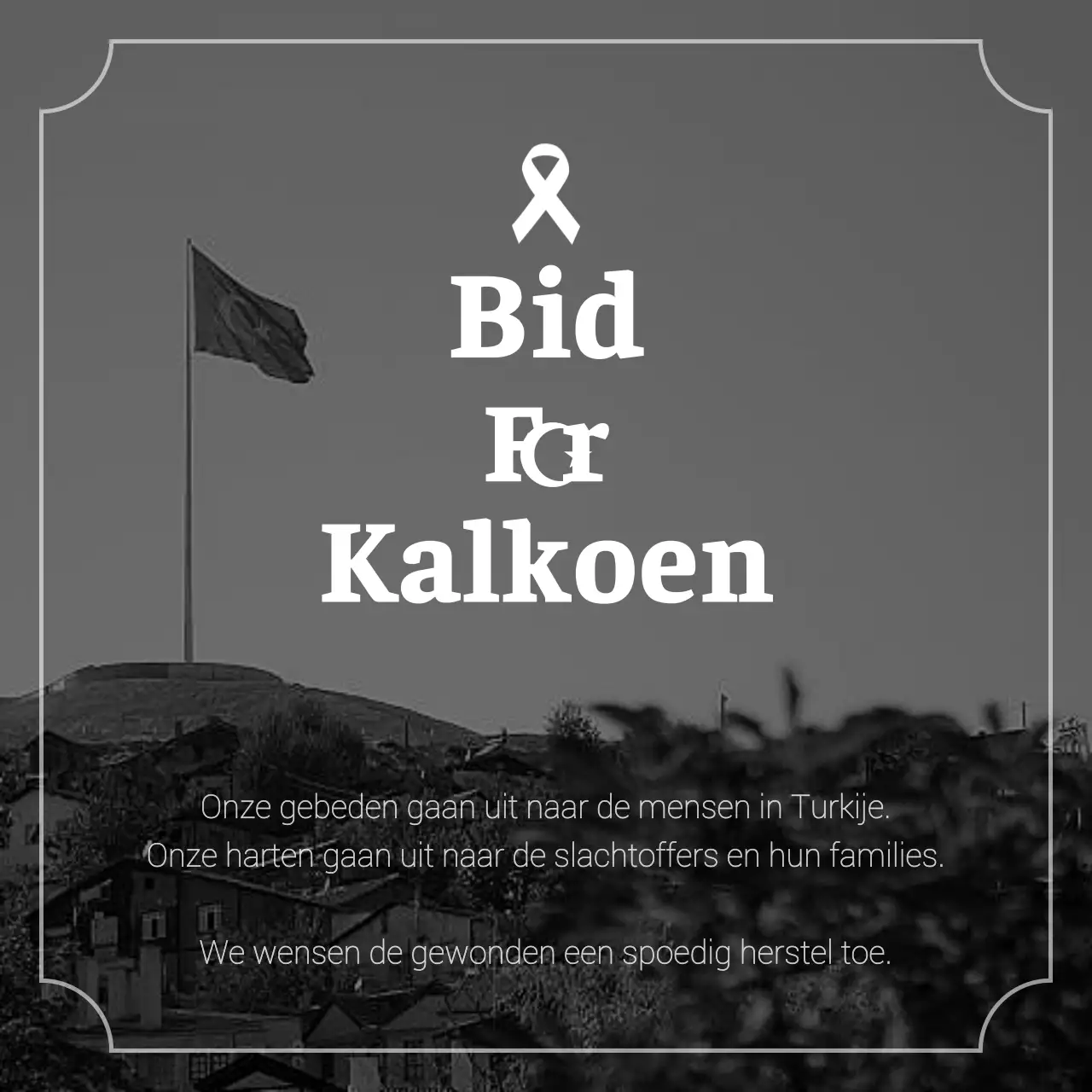 Huldebetuigingen aan aardbevingen in zwart en sombere kleuren