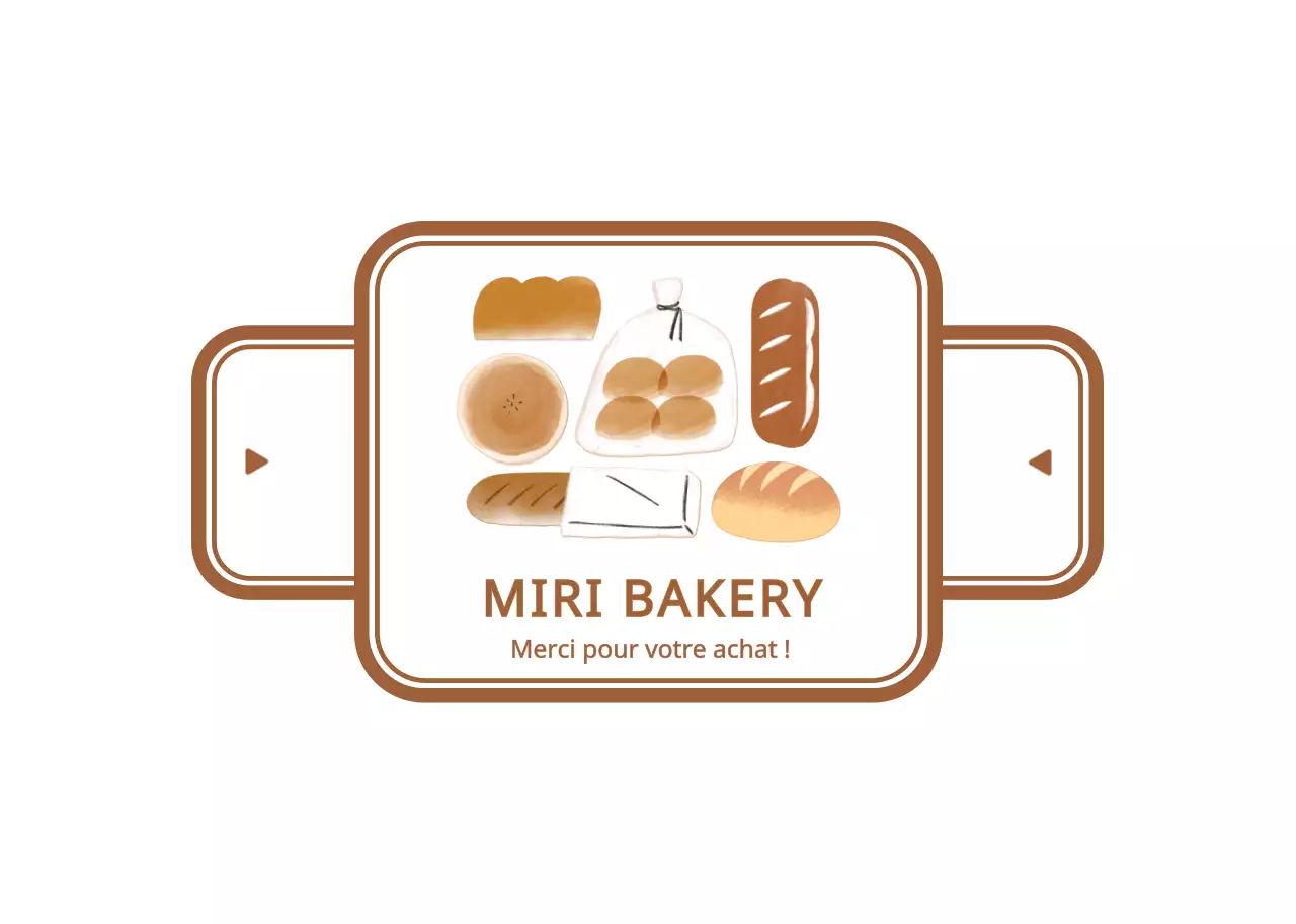 Illustration de pain mignon avec des couleurs brunes chaudes Merci pour votre commande