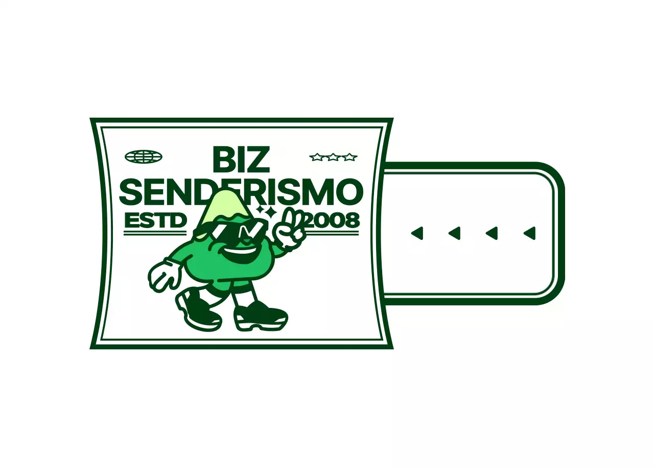 Logotipo de regalo del club con un simpático y moderno personaje montañés en verde y blanco.
