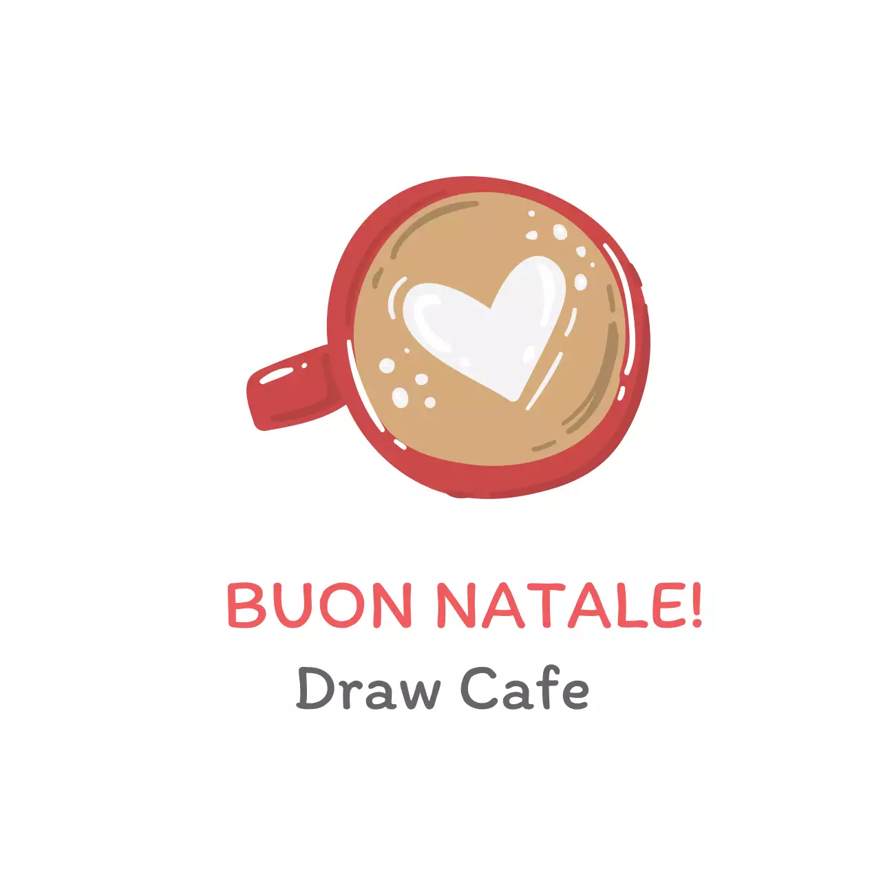 Etichetta d'auguri beige rossa con illustrazione natalizia