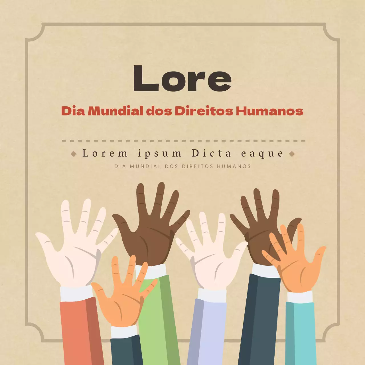 Cartão do Dia Mundial dos Direitos Humanos da DuclassNews Design