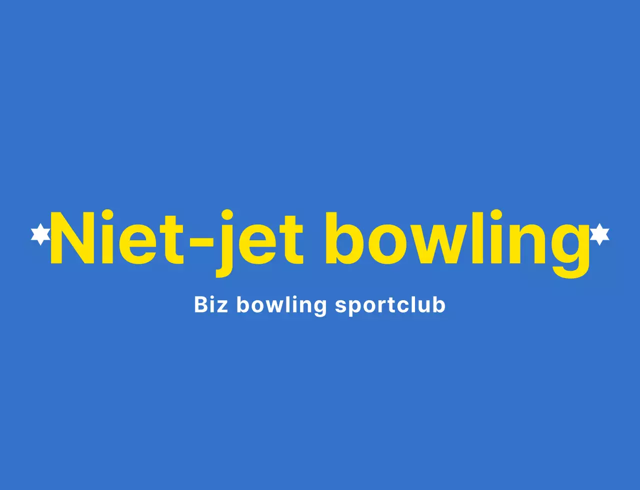 Een strakke bowlingillustratie en embleemlogo in lichtblauw, wit en geel voor een bowling sportclub.