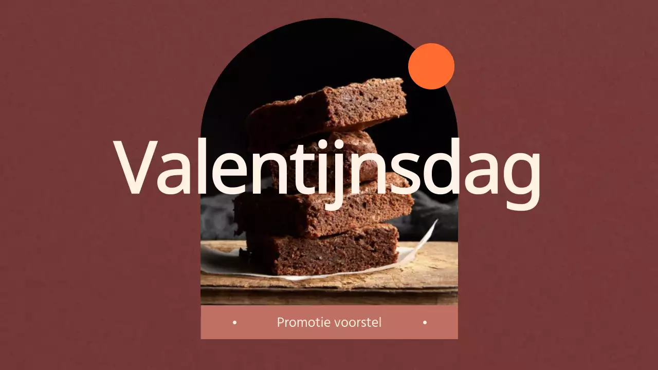 Rustige en eenvoudige Valentijnsdagplanner met oranje accenten op een warme bruine achtergrond