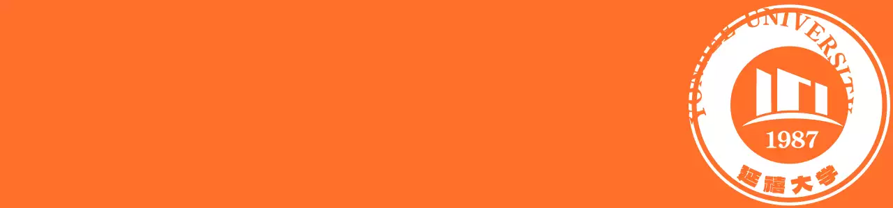 オレンジと白の大学シンボルマークが入った社会奉仕団サークルベスト