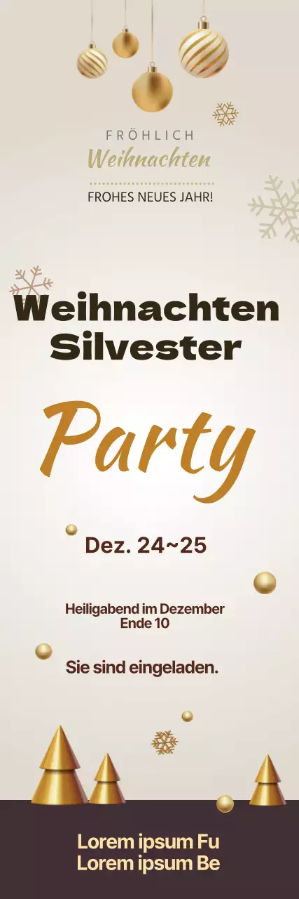 Einladung zur Weihnachtsfeier mit beigem Schriftzug