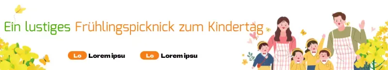 Kindertag mit gelben Blumen und Picknick