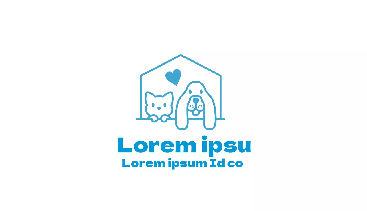 Ilustração azul do logótipo de um hospital para animais