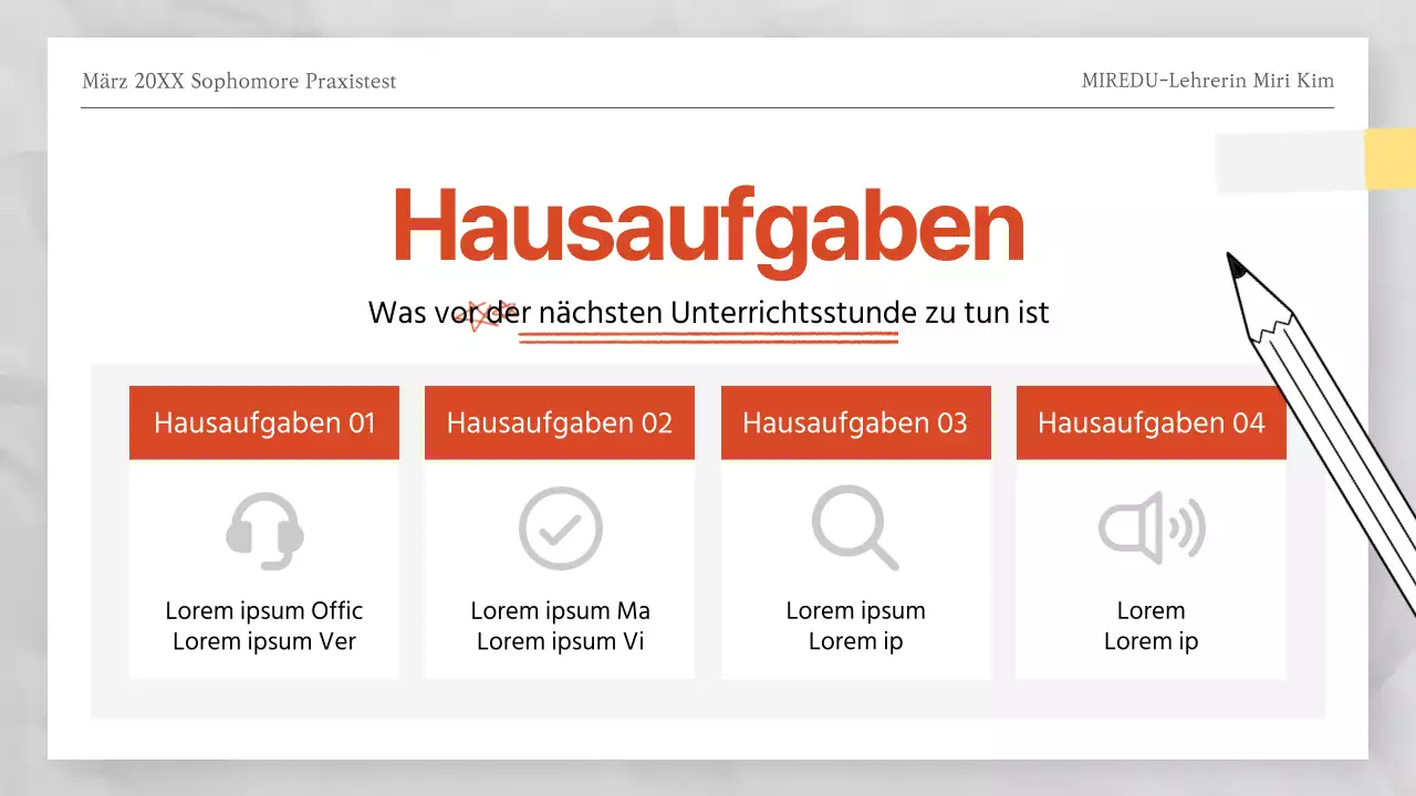 Rotes und weißes Testpapier mit thematischen Antworten auf den Test