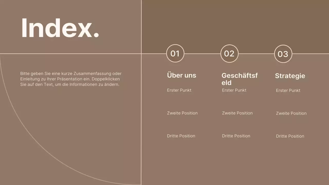 Ein einfaches braun-beiges Unternehmensprofil