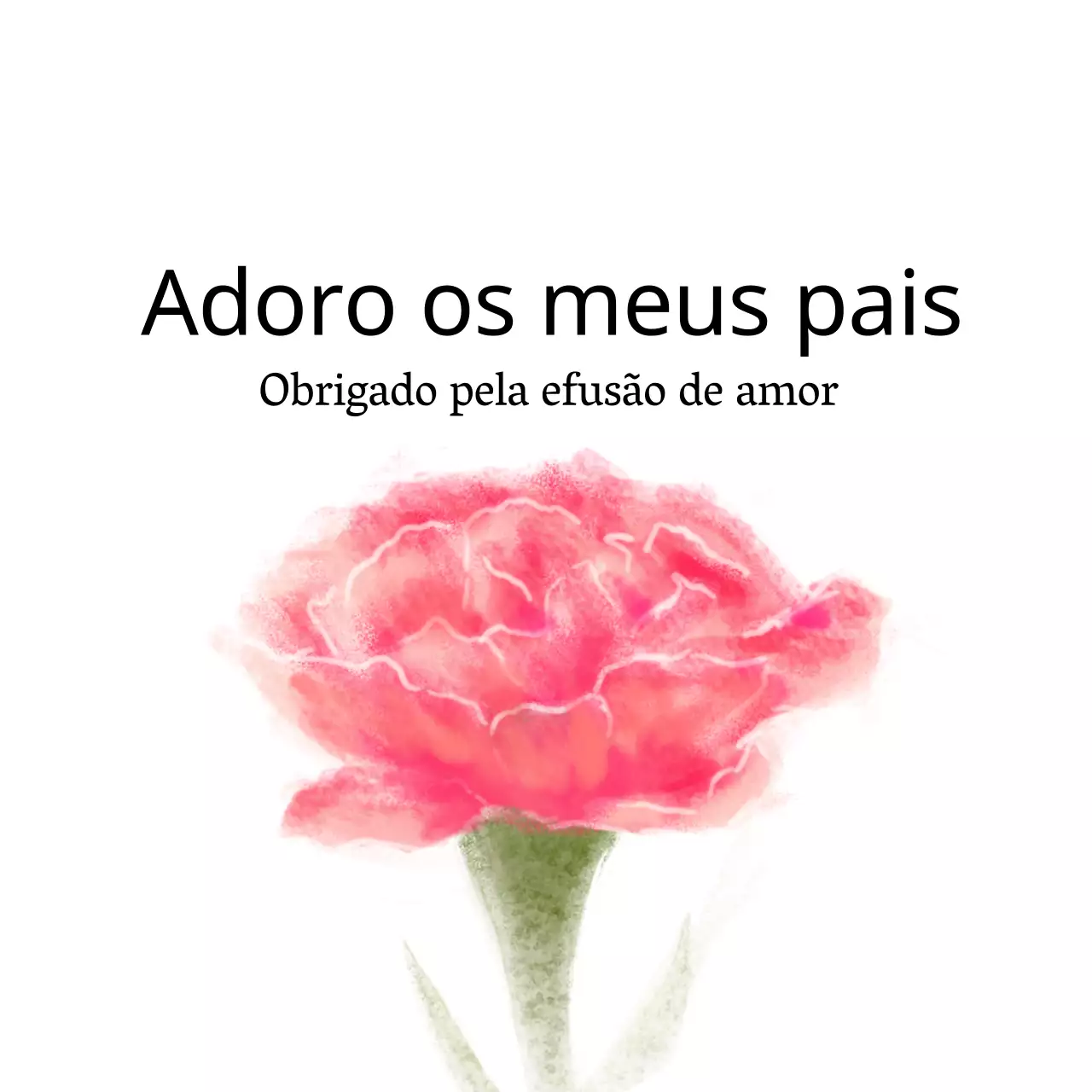 Saudações do Dia da Mãe em cravos cor-de-rosa