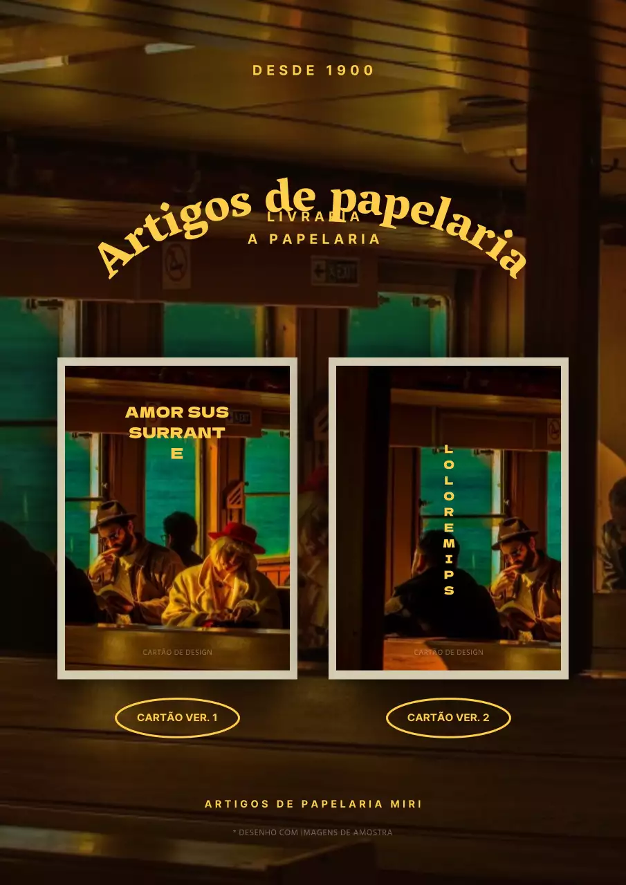 Papel de carta castanho e amarelo novo guia de design de cartões