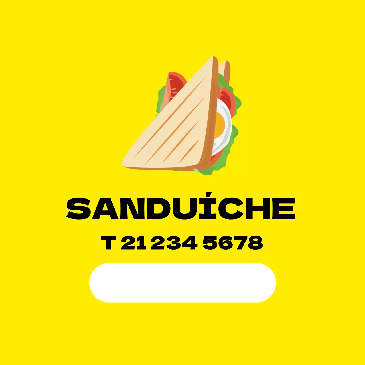 Etiqueta ilustrada amarela para sanduíches