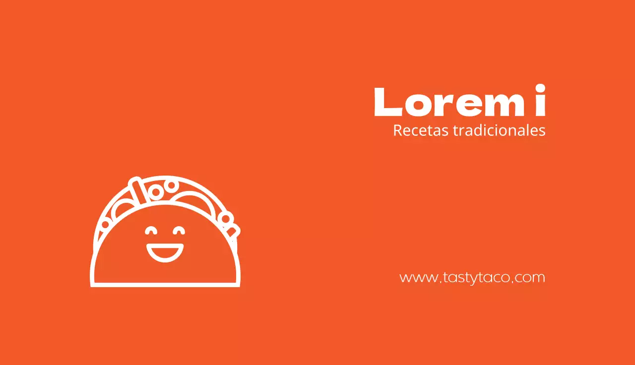 Simpático y sencillo taco de restaurante con ilustración naranja