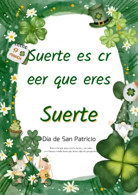 Un bonito concepto para el Día de San Patricio con un trébol verde de cuatro hojas