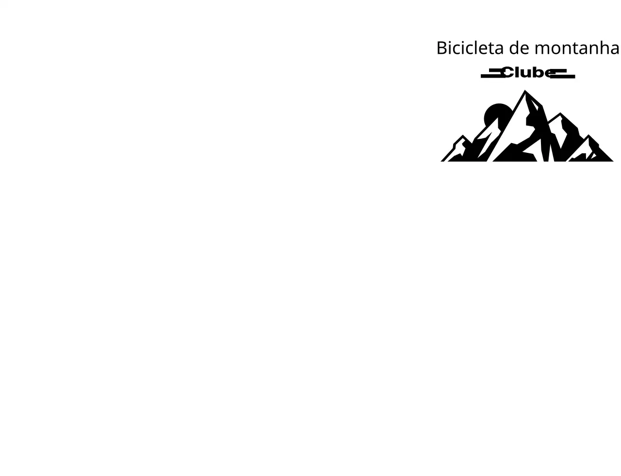 Conceito de clube de ciclismo de montanha com ilustração simples de montanhas e bicicletas a preto