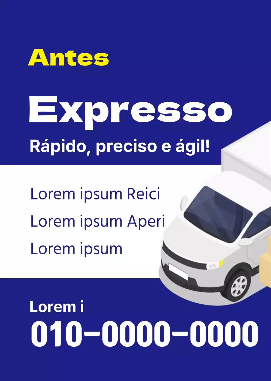 Ilustração de um camião azul para promover uma empresa de mudanças