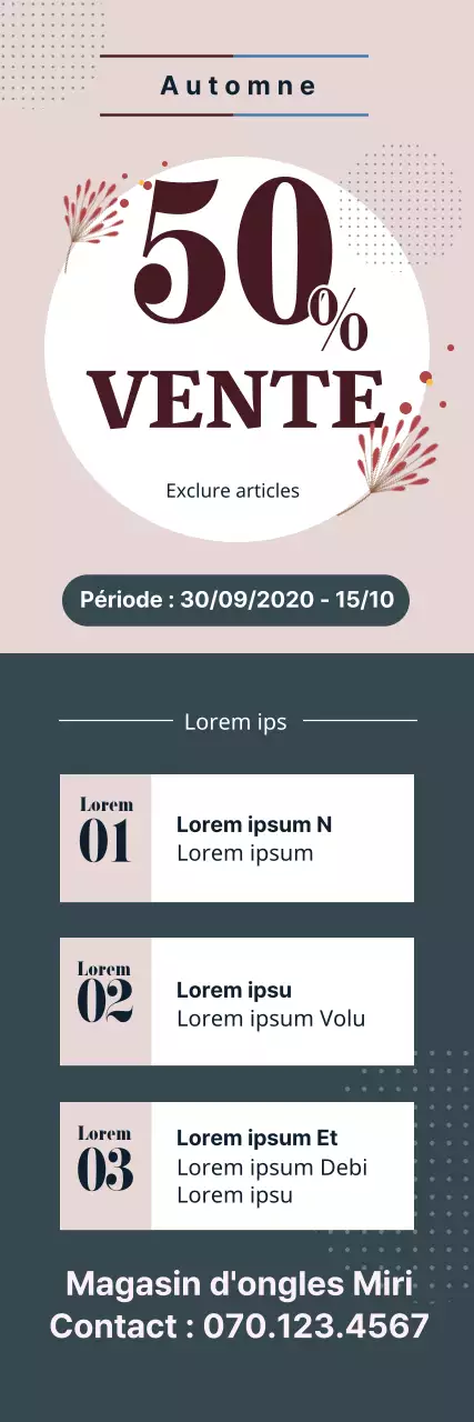 Les illustrations Beige Khaki font la promotion des soldes d'automne