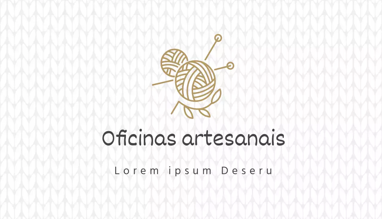 Cartão de visita bege ilustrado do atelier artesanal